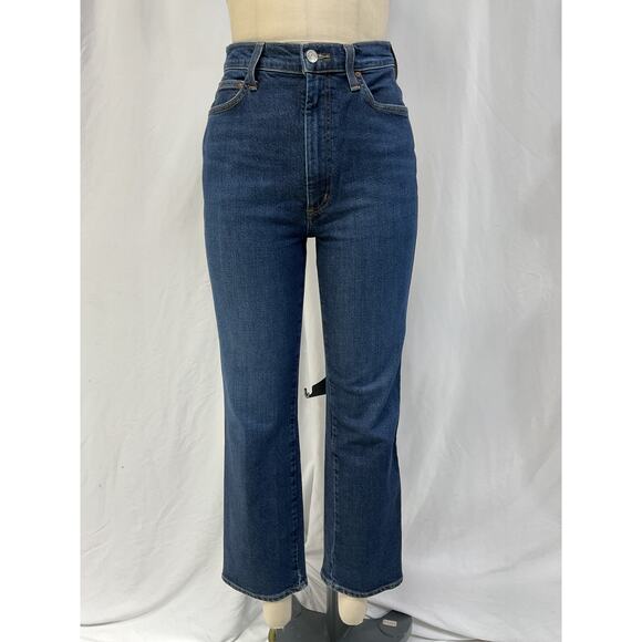 Agolde 'Pinch' Blue Waist High Rise Kick Flare Denim Jean Size 27 - Picture 2 of 5